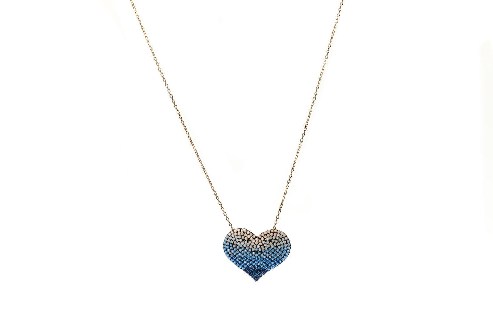 Blue Ombre Heart Necklace