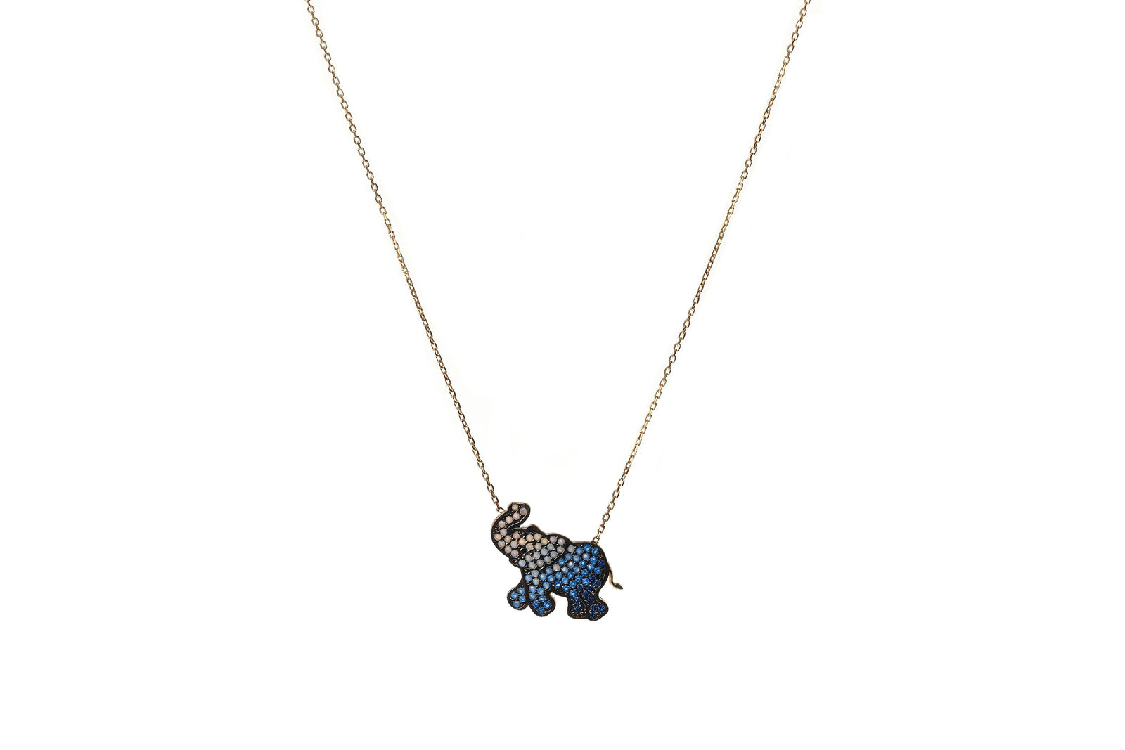 Blue Ombre Elephant Necklace