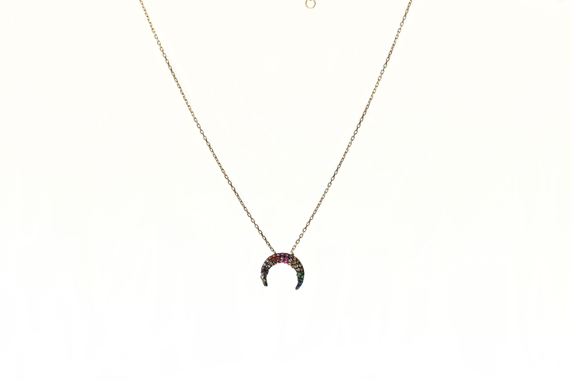 Rainbow Horseshoe Pendant Necklace