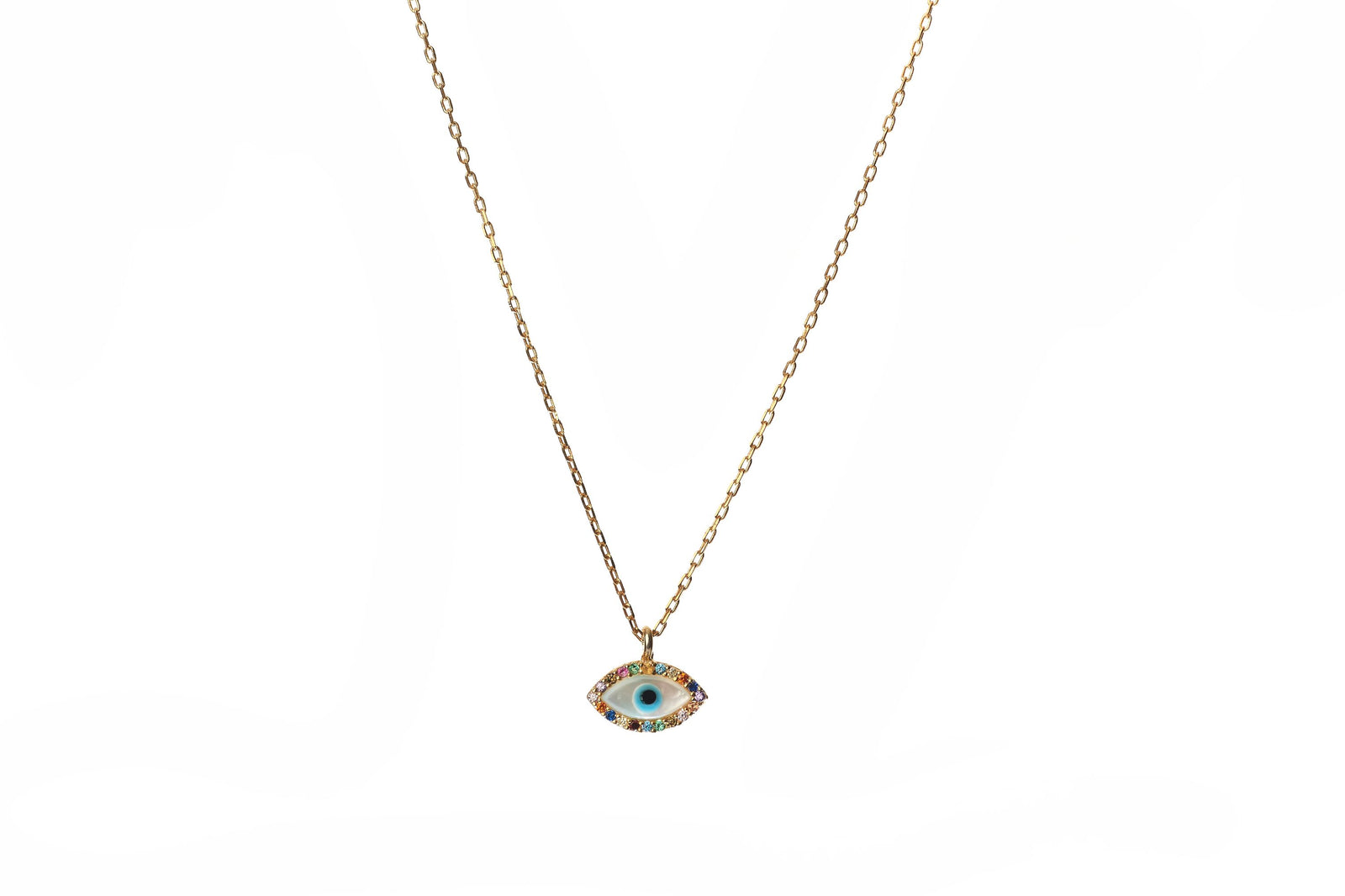 Rainbow Evil Eye Necklace