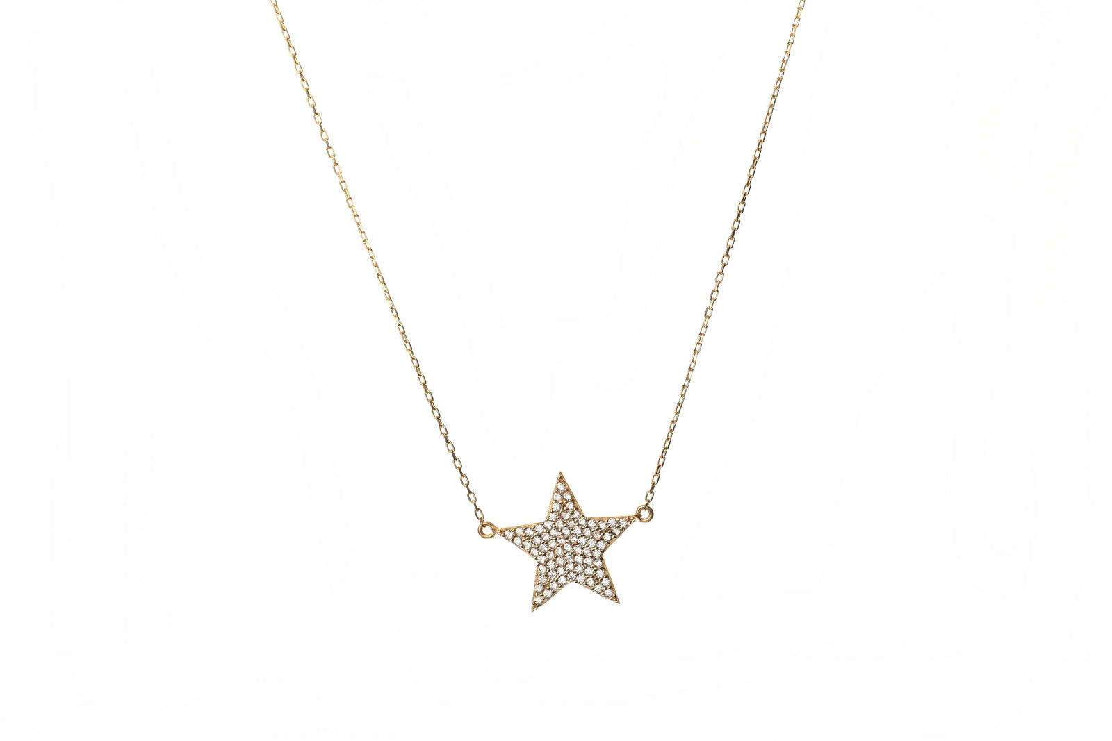 Yellow Gold Star Necklace