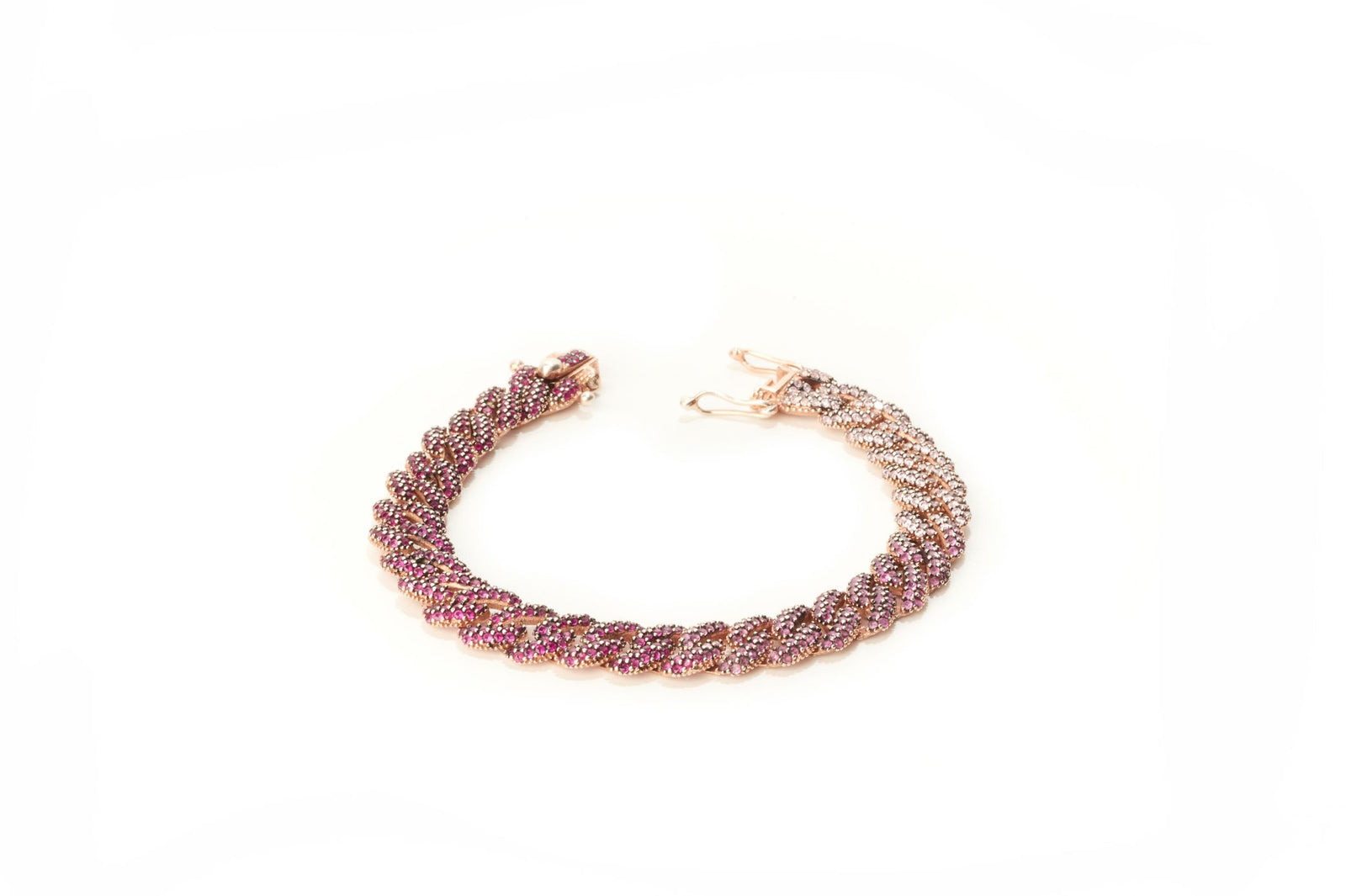 Pink Ombre Cuban Link Bracelet