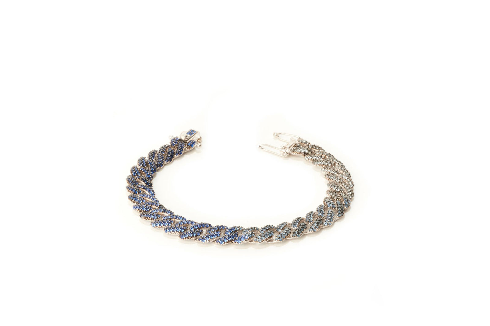 Blue Ombre Cuban Link Bracelet