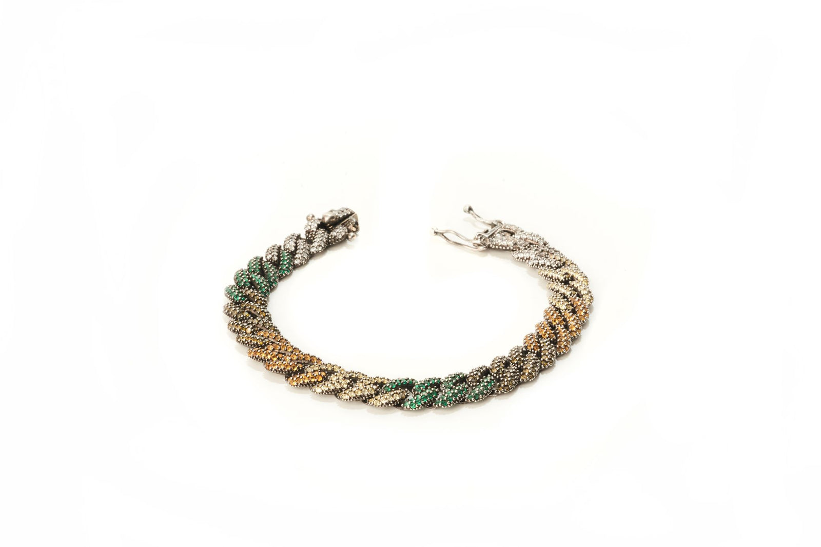 Green Ombre Cuban Link Bracelet