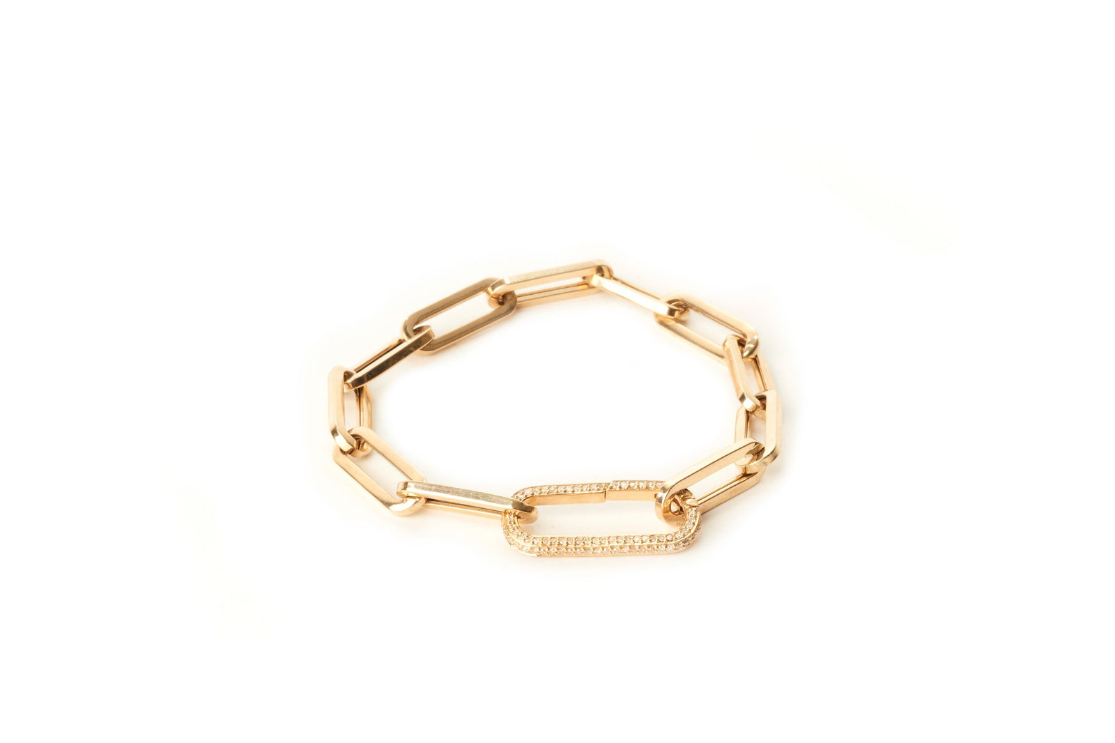 Diamond Clasp Paperclip Bracelet