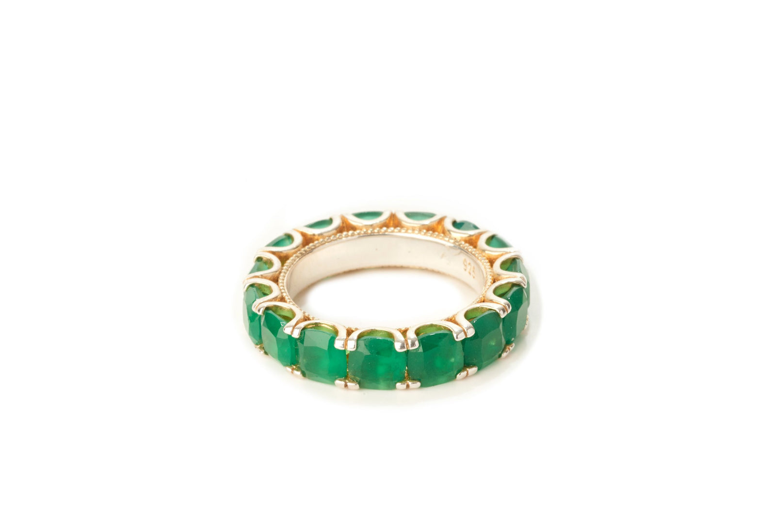 Milky Emerald Eternity Band