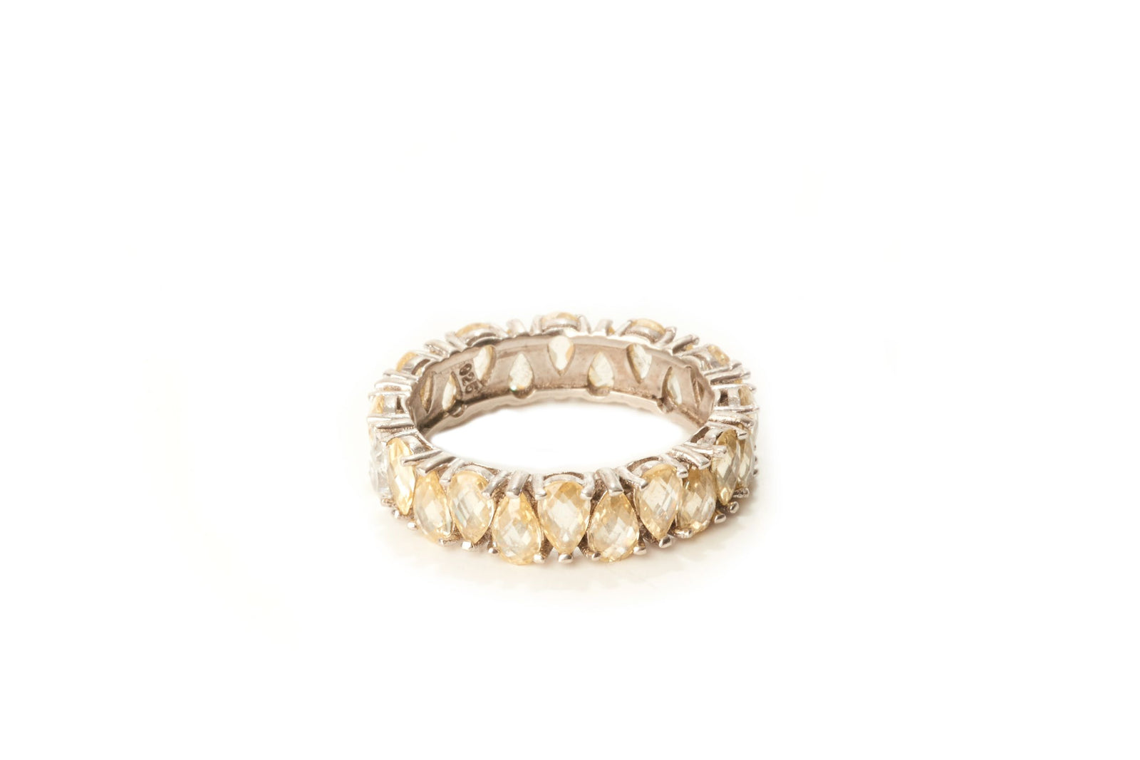 Yellow Tear Drop Cut Eternity Band
