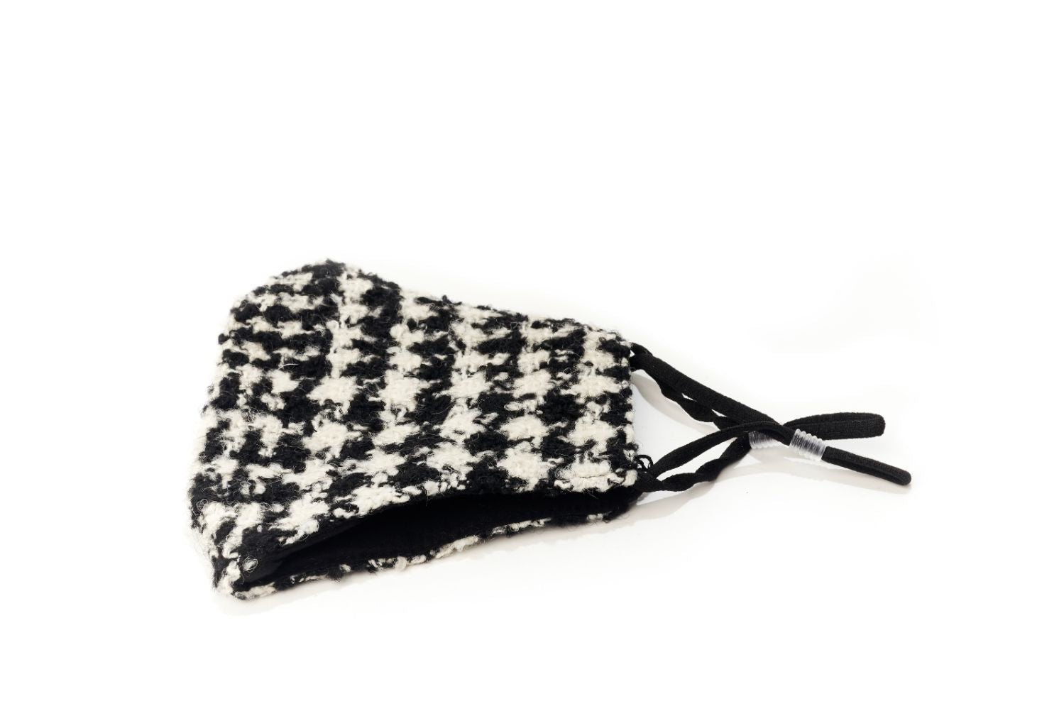 Black and White Houndstooth Tweed Mask