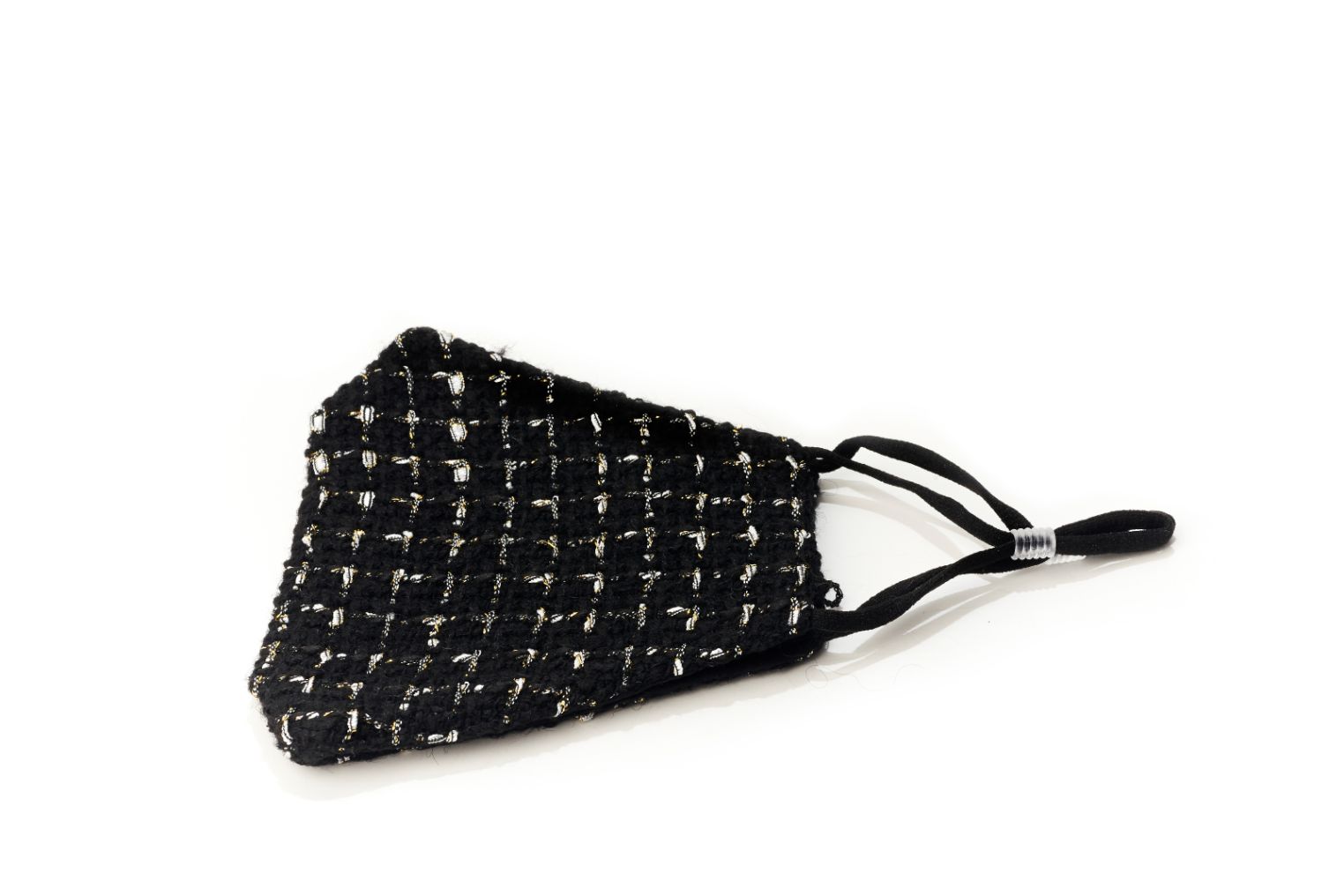 Black with Silver Tweed Mask