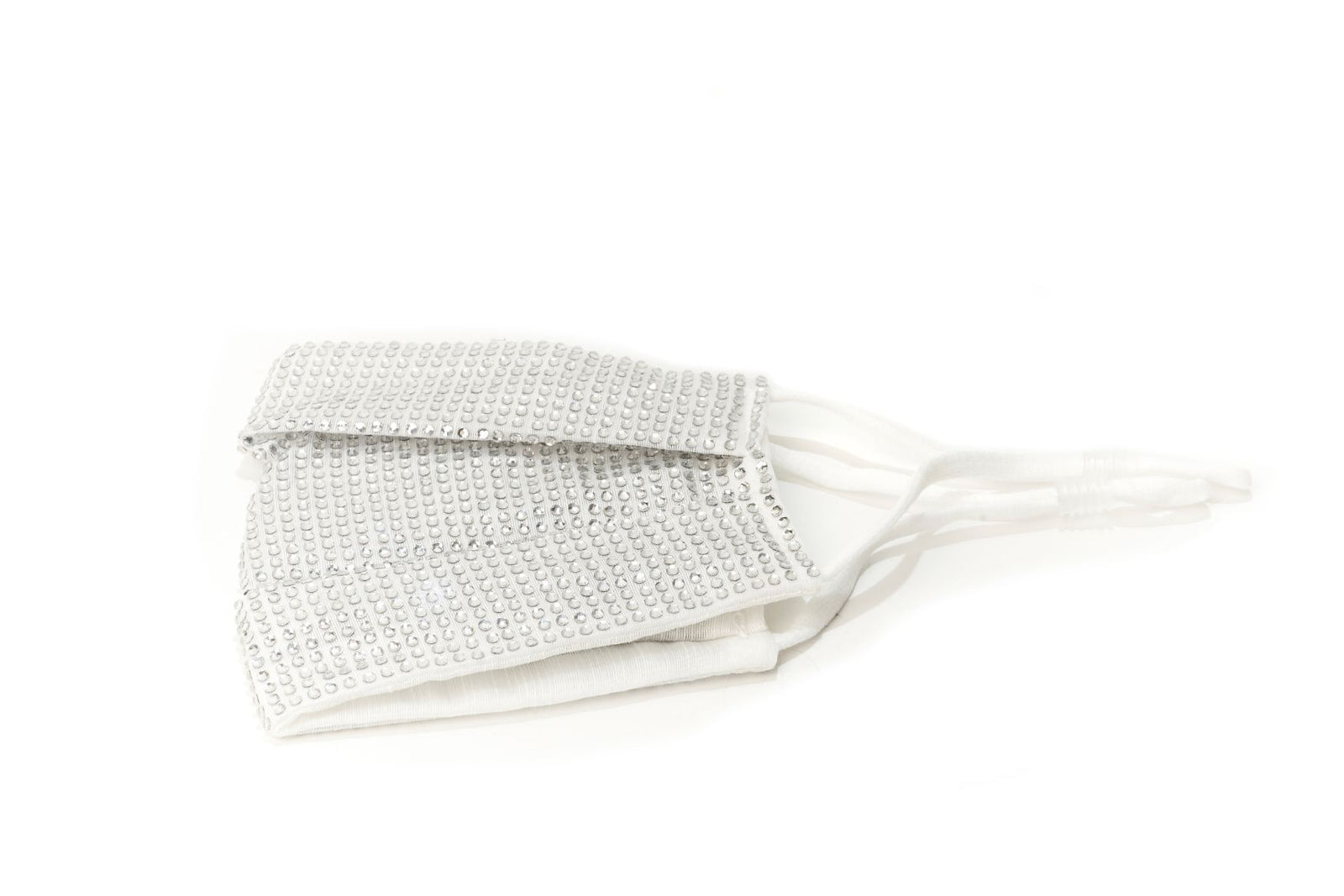 White Mini Swarovski Crystal Mask