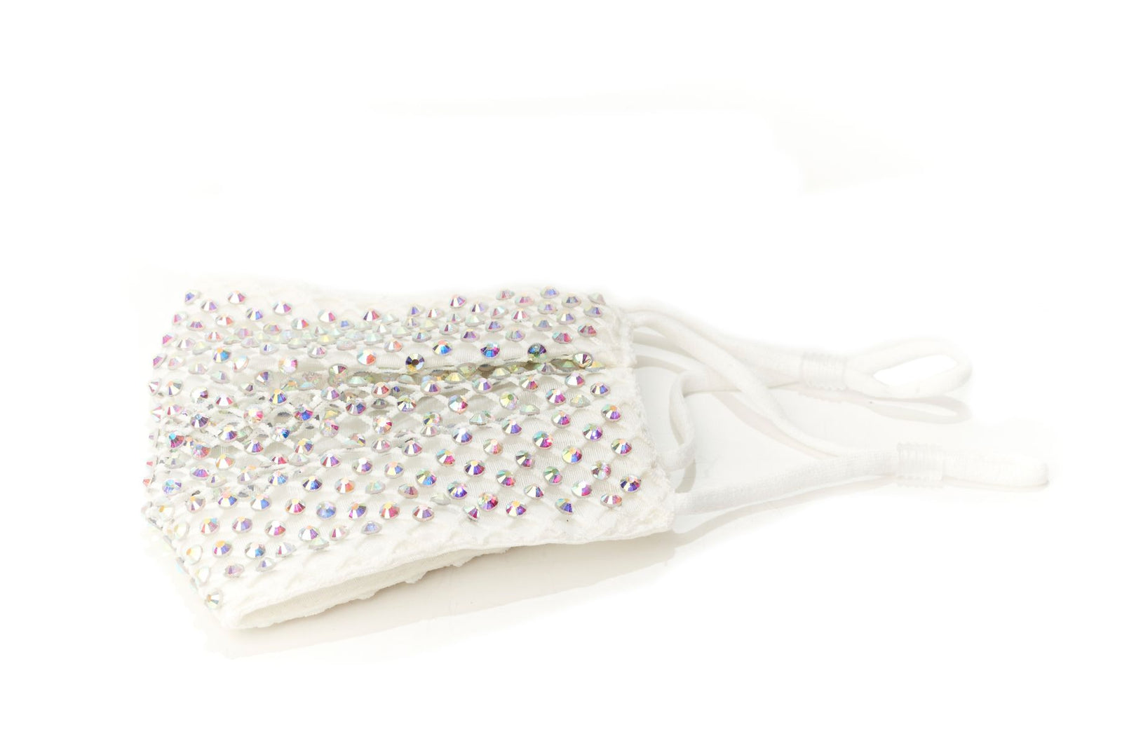 Luxe White Swarovski Crystal Mask