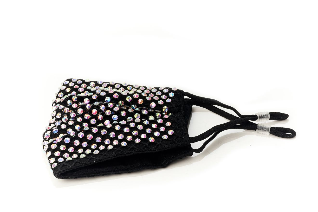 Luxe Black Swarovski Crystal Mask