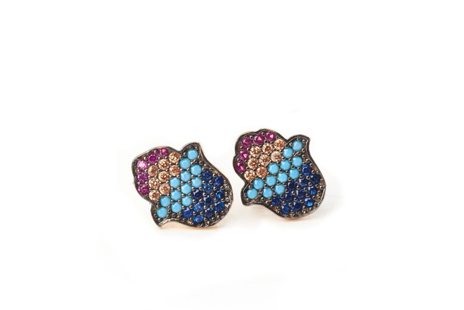 Rainbow Hamsa Studs
