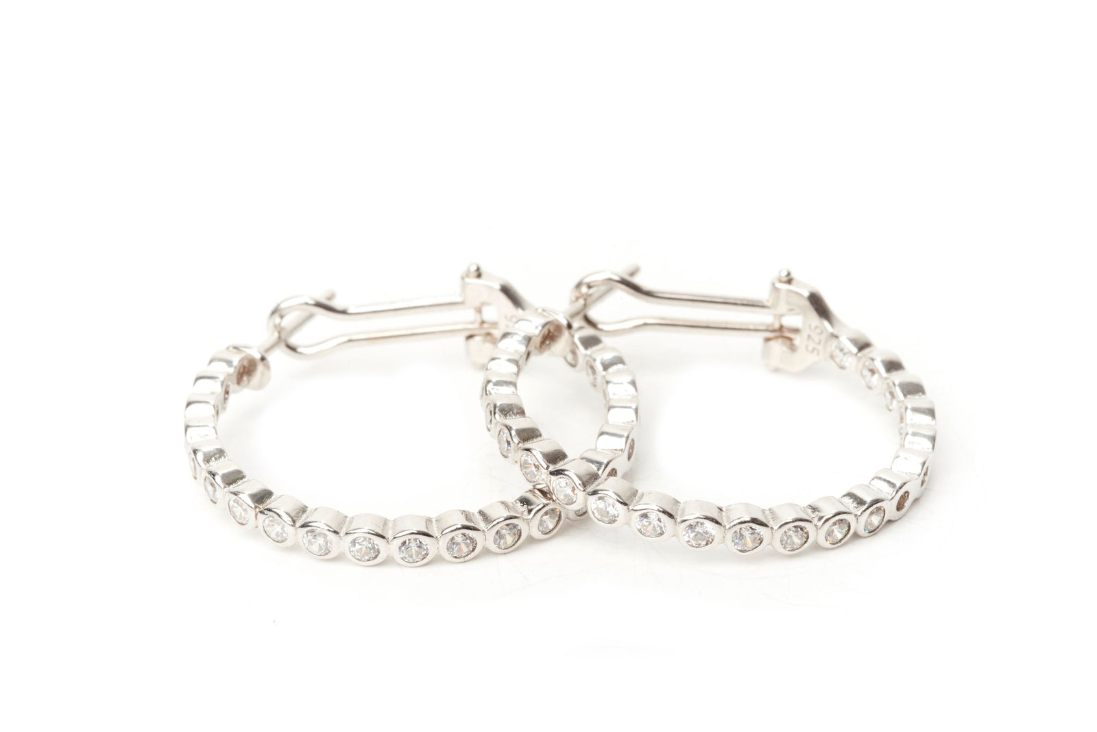 CZ Hoops Silver