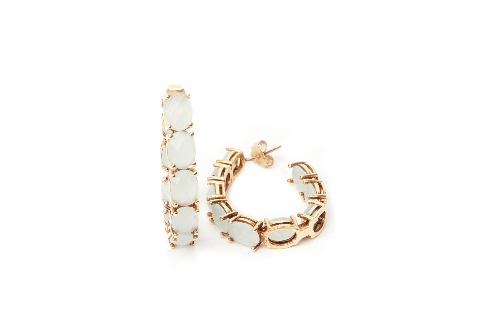 Opal Oval Hoops