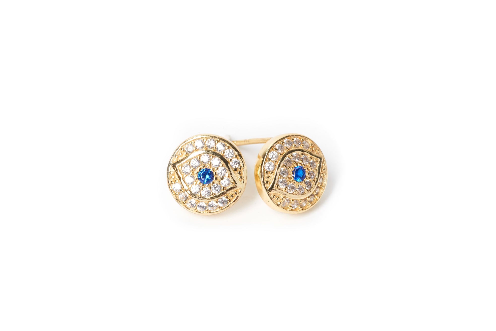 Round Evil Eye Studs