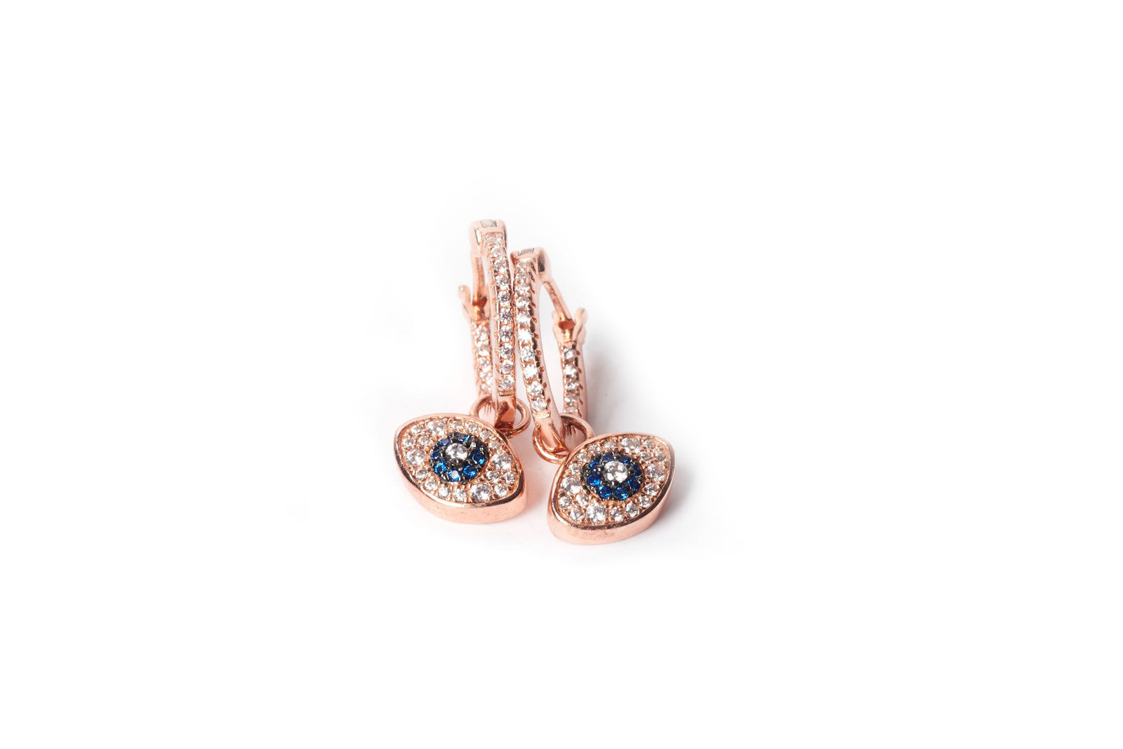 Evil Eye Huggies Rose Gold