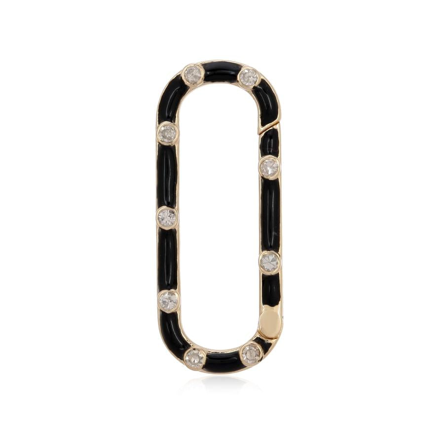 PRE-ORDER: Large Rectangle Black Enamel Clasp - Openable