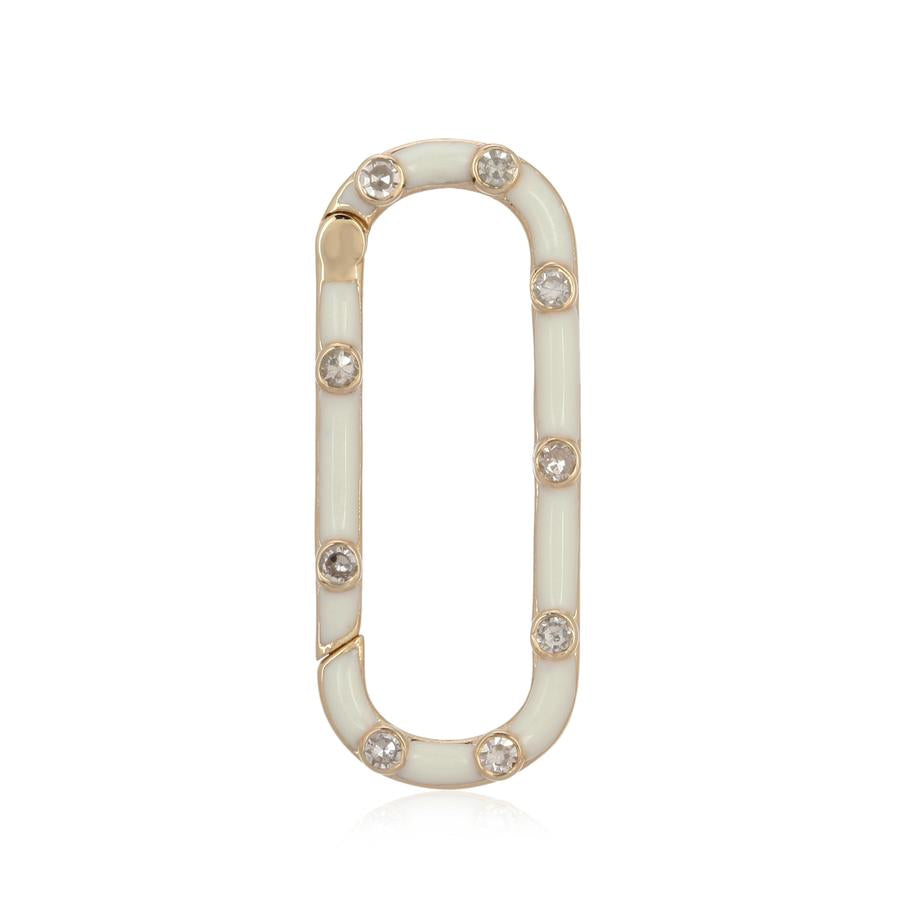 PRE-ORDER: Large Rectangle Ivory Enamel Clasp - Openable